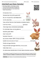 Vorschau - Arbeitsblätter - Arbeitsblatt "Kaninchen" + Onlineübung & MP3 + Infografik - Deckblatt