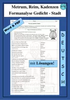 Vorschau - Arbeitsblätter - (Groß)stadtlyrik: Übungen Metrum, Reim & Kadenzen - als PDF & Word - Deckblatt