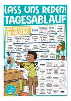 Vorschau - Spiele - TAGESABLAUF UND ALLTAG Brettspiel Deutsch Grundschule + DAZ - Sprechanlässe "Lass uns reden!" - Deckblatt