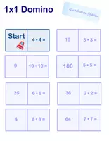 Vorschau - Spiele - Quadrataufgaben des Einmaleins (Domino) - Seite 1