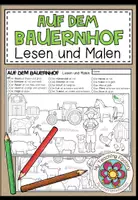 Vista previa - Hojas de trabajo - AUF DEM BAUERNHOF - Lesen und Malen (2 niveles de diferenciación) - Portada