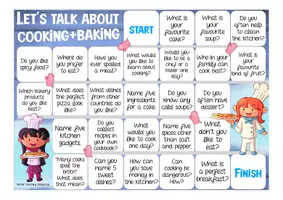 Vorschau - Spiele - COOKING AND BAKING / FOOD board game English(Let´s talk about ...) Englisch Spiel - Seite 1