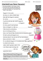 Vorschau - Arbeitsblätter - Arbeitsblatt "Kaugummi" + Onlineübung & MP3 + Infografik - Deckblatt