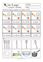 Aperçu - Feuilles d'exercices - leer y pegar - cocinar y hornear hojas de trabajo Español / Espagnol - Page 3
