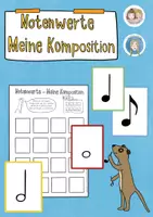 Vorschau - Arbeitsblätter - Musik Grundschule, Notenwerte, Meine Komposition Notenwerte, Musik - Deckblatt