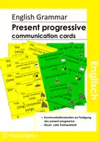 Vorschau - Spiele - Present progressive Communication Cards - Deckblatt
