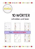 Vorschau - Arbeitsblätter - 10 Wörter schreiben und lesen. Tiere GROSSBUCHSTABEN - Deckblatt