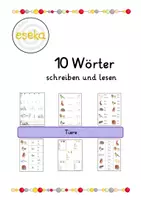 Vorschau - Arbeitsblätter - 10 Wörter schreiben und lesen. Tiere - Deckblatt