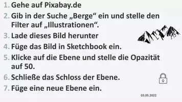 Vorschau - Präsentationen/Tafelbilder - Abzeichnen Durchpausen - Digitales Zeichnen - Sketchbook - Deckblatt