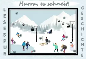 Aperçu - Feuilles d'exercices - Histoire de la lecture niveau 2/3 "Hurra, es schneit!" Allemand - Page 1