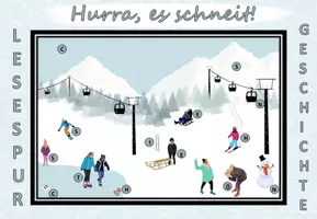 Aperçu - Feuilles d'exercices - Histoire de la lecture niveau 3/4 "Hurra, es schneit!" Allemand - Page 1
