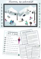 Vista previa - Hojas de trabajo - Lectura de Historia Nivel 0-2 "Hurra, es schneit" Alemán - Portada