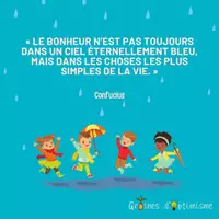 Aperçu - Affichage - Citation - Le bonheur n’est pas toujours dans un ciel bleu - Page de couverture