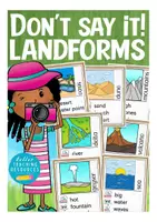 Vista previa - Juegos / Gamificación - landforms / nature / habitats vocabulary game English / ESL / Inglés "Don´t say it" - Portada