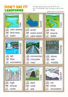 Vista previa - Juegos / Gamificación - landforms / nature / habitats vocabulary game English / ESL / Inglés "Don´t say it" - página 2