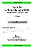 Vorschau - Arbeitsblätter - Einfache Rechen-Übungsblätter - Divisionsaufgaben im ZR von 0 bis 100 (komplett mit allen 3 Differenzierungsstufen) - Deckblatt