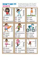 Vista previa - Juegos / Gamificación - SPORTS vocabulary game English / ESL / INGLÉS "Don´t say it" - página 1