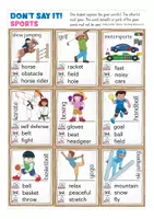 Vista previa - Juegos / Gamificación - SPORTS vocabulary game English / ESL / INGLÉS "Don´t say it" - página 3
