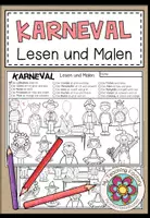 Vista previa - Manualidades / Dibujos para colorear - KARNEVAL - Lesen und Malen (4 niveles de diferenciación) - Portada