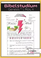 Vorschau - Arbeitsblätter - Bibel - Bibelstudium: Genesis Mos. 4 - Kain und Abel - Deckblatt