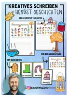 Vorschau - Arbeitsblätter - Herbst - Kreatives Schreiben und Bildkarten - Deckblatt