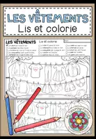 Vista previa - Manualidades / Dibujos para colorear - LES VÊTEMENTS - Lis et colorie (2 niveles de diferenciación) - Portada