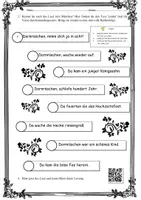 Vorschau - Arbeitsblätter - Lied Dornröschen war ein schönes Kind Märchen für Deutsch, DaF und DaZ - als PDF & Word - Seite 2