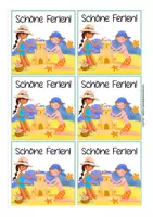 Vista previa - Manualidades / Dibujos para colorear - Feriengrüße Sommerferien für Schüler und Kollegen Deutsch / Alemán - página 1