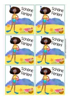 Vista previa - Manualidades / Dibujos para colorear - Feriengrüße Sommerferien für Schüler und Kollegen Deutsch / Alemán - página 2