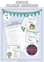 Vorschau - Arbeitsblätter - School Jumbled Sentences - Deckblatt
