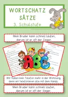 Vorschau - Arbeitsblätter - Sätze mit dem Grundwortschatz - 3. Klasse - Deckblatt