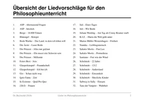 Vorschau - Arbeitsblätter - Lieder im Philosophieunterricht - Arbeitsaufträge für 32 Lieder (Arbeitsblatt, Philosophie) - Seite 2