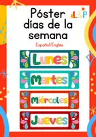 Vista previa - Juegos / Gamificación - Póster dias de la semana en inglés y español - Portada