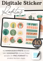 Vorschau - Anderer Materialtyp - 40 Digitale Sticker- Kaktus Party - Deckblatt