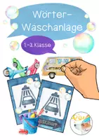Vorschau - Stationenlernen - Wörter-Waschanlage - Lernwörter einfach üben - Deckblatt