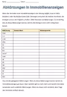 Aperçu - Feuilles d'exercices - Abréviations dans les annonces immobilières - Thème recherche de logement Allemand - Page 1