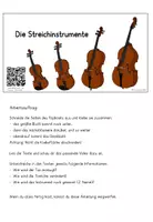 Vorschau - Arbeitsblätter - Flipbook Streichinstrumente - Instrumentenkunde Musik - Seite 1