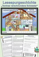 Vorschau - Arbeitsblätter - Lesespurgeschichte "Taminas verschwundene Schwester" Level 3/4 DaZ / Deutsch - Deckblatt