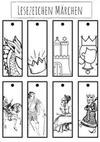 Vorschau - Mal- und Bastelvorlagen - Lesezeichen erstellen Einstieg Märchen - Deckblatt