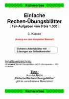 Vorschau - Arbeitsblätter - Einfache Rechen-Übungsblätter - Divisionsaufgaben im ZR von 0 bis 1.000 (nur die schwere von 3 Differenzierungsstufen) - Deckblatt