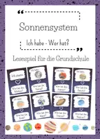 Vorschau - Spiele - Ich habe - Wer hat? Lesespiel für die Grundschule (Planeten) - Deckblatt