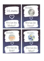 Vorschau - Spiele - Ich habe - Wer hat? Lesespiel für die Grundschule (Planeten) - Seite 1