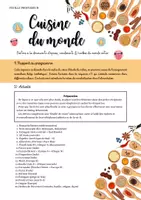Aperçu - Feuilles d'exercices - Cuisine du monde : découvrir la mondialisation avec les épices - Page 1