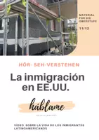 Vorschau - Arbeitsblätter - Hör-Seh-Verstehen: Inmigrantes en EEUU - Deckblatt