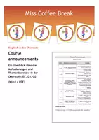 Vorschau - Merkblätter - Course Announcements / Kursankündigungen / Transparenz - Deckblatt