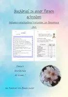 Vorschau - Arbeitsblätter - Personenbeschreibung - Steckbrief nach Brief mit Bewertung - SAS - Deckblatt