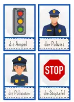 Vorschau - Poster - Verkehrserziehung - Bild- und Wortkarten (DAF/DAZ) Flashcards - Seite 1