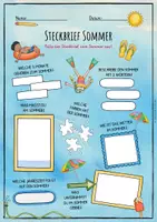 Vorschau - Arbeitsblätter - Im Sommer - Steckbrief - Seite 1