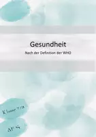 Vorschau - Arbeitsblätter - Gesundheit- nach der Definition der WHO - Deckblatt
