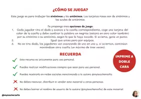 Vista previa - Juegos / Gamificación - Juego de sinónimos y antónimos - página 1
